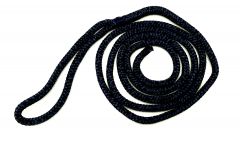 Fenderlijn gevlochten + oog  10mm Zwart