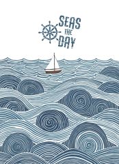 Theedoek met golven
