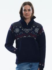 Dale Fongen WP Sweater Feminine Navy offwhite Redrose indigo