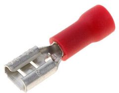 Kabelschoen vlaksteek 6,6mm rood, 5 stuks
