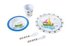 Kinderen servies set bootje