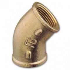Bocht 45 graden 2x binnendraad 1.1/2" messing