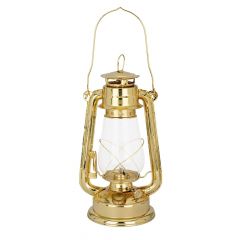 Olielamp, stormlantaarn messingkleurig ijzer