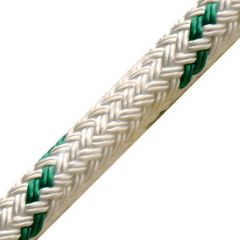 Polyester lijn Braid on Braid  12mm wit/groen