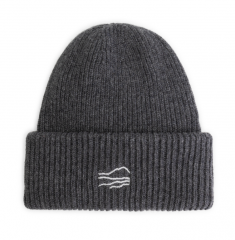 Muts Lamswol Essential Beanie, Antraciet blue-loop