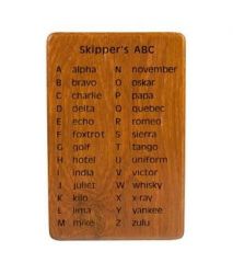 Nautisch alfabet op teak 15.5x10cm