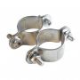 Buiskapbeslag - Dubbele buisclip los 360 RVS 25MM