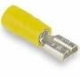 Kabelschoen vlaksteek 6,6mm geel, 5 stuks